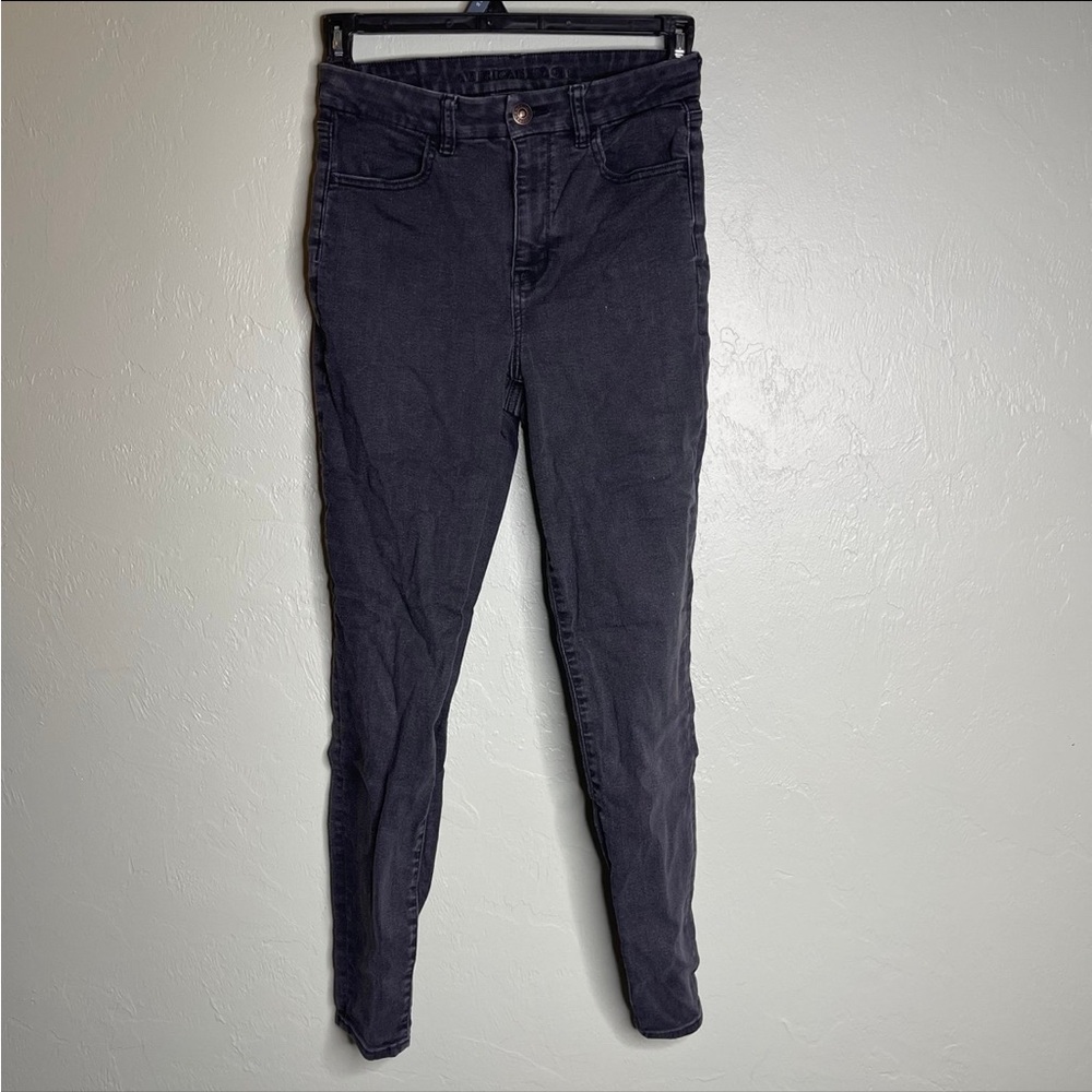 American Eagle Black Curvy High Rise Jeggings size 8 long EUC